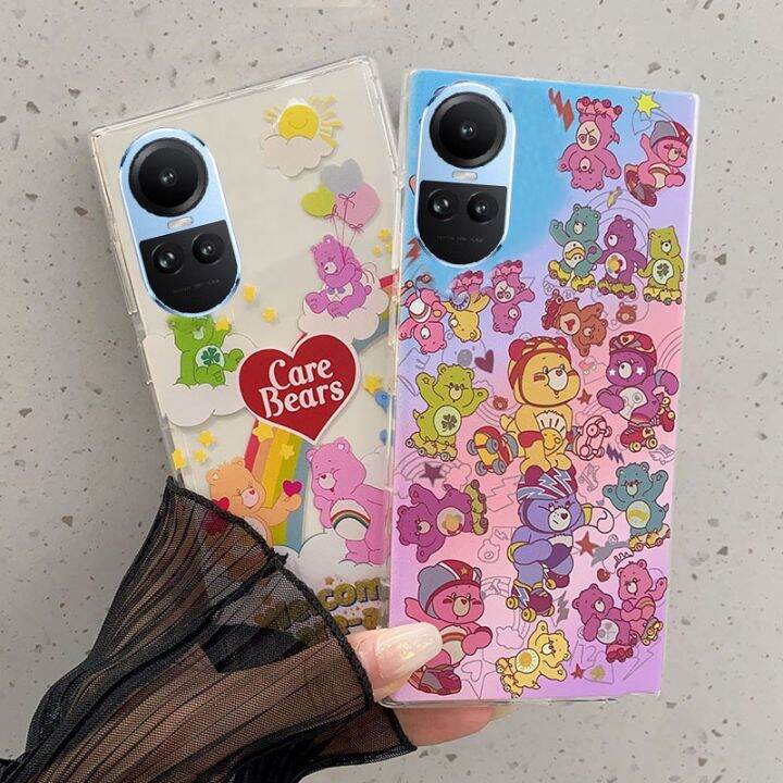 เคส-oppo-reno-10-pro-reno10-pro-reno-8t-reno8-pro-reno8-z-5g-4g-2023รูปการ์ตูนใหม่เคสซิลิโคนนิ่มลายหมีสายรุ้ง-reno10pro-ฝาครอบโปร่งใสกันกระแทก