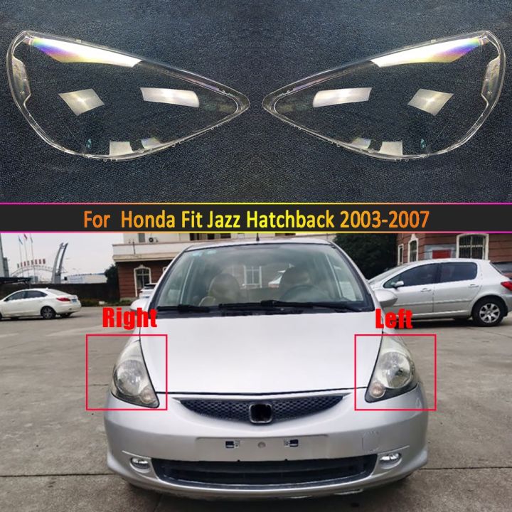 ฝาครอบรถยนต์อะไหล่ไฟหน้า2004-2005-2006-2007หมวกแก็ปเลนส์-lampu-depan-mobil-สำหรับฮอนด้าฟิต-jazz-hatchback