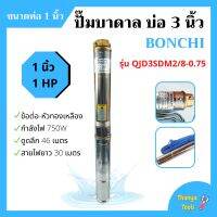 ปั๊มบาดาล 1HP บ่อ 3 นิ้ว ท่อ 1 นิ้ว BONCHI รุ่น QJD3SDM2/8-0.75