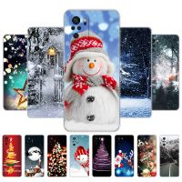 卐✲ For Xiaomi Redmi Note 10 Case 4G 5G Phone Cover For Redmi Note 10 Pro 4G Case For Redmi Note 10S christmas snow tree new year