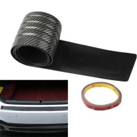 【CW】Universal 104cm Carbon Car Trunk Door Sill Plate Protector Rear Bumper Guard Rubber Mouldings Pad Trim Cover Strip Car Styling