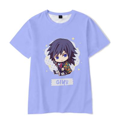 Colour Printing T-shirt Casual Short Sleeve Anime Demon Slayer T shirts Unisex Childrens Clothing 2022 Hot Sale Kids Tshirts