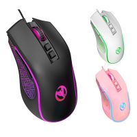 ORZERHOME 3600DPI Wired Gaming Mouse Portable USB Pink Mouse Adjustable Optical With RGB BackLight 7 Button Mice for Computer pc