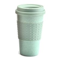 Eco-friendly Coffee Tea Cup Wheat Straw Travel Water Drink Mug with Silicone Lid Drinking Mugs