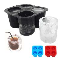 4 Grids Ice Cube Tray Mold Creative DIY Silicone Ice Mould Shot Glasses Ice Cup Maker Novelty Summer Drinking Ice Makig Tools