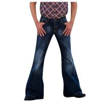 [A Motion] ผู้ชาย39; กางเกงยีนส์พังก์เต็มความยาว Bootcut JeansFlare กางเกง Menvaqueros เด Hombre Pantalon Homme