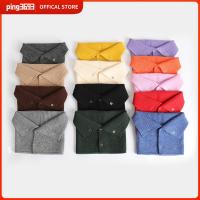 PING3693 หนาขึ้น สนับแข้งคอถัก สีทึบทึบ เก็บความอบอุ่น ปกเสื้อปลอม ลำลองแบบสบายๆ ผ้าพันคอหลอดสกี ฤดูหนาวในฤดูหนาว