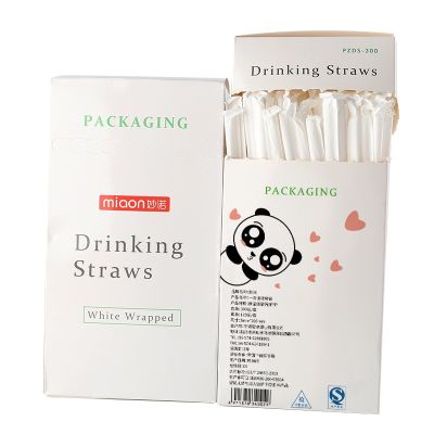 ●✚☏ 100/300Pcs Disposable Straws PP Plastic Bendable Straight Individual Package Milk Juice Drinking Transparent Straws Party Supply
