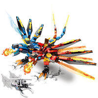 Ninja Two Headed Fusion Dragons Forge Attack Kai Jay Figure Building Blocks Kit Bricks Classic Movie Model Kids Toys Boys Gift