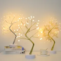 Fairy Led Night Light Christmas Tree Table Lamp BatteryUSB Operated Bedside Lamp For Room New Year Decor Desk Holiday Lighting