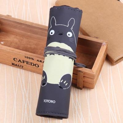 Totoro น่ารัก1ชิ้นแถบผ้ายืดหนัง PU กล่องดินสอสุดสร้างสรรค์ของเครื่องเขียนสำนักงานของขวัญกระเป๋าเก็บของ