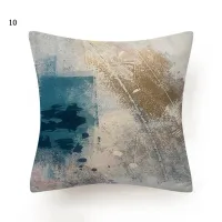 Golden Marble Print Art Cushion Cover Navy Blue Pillow Case for Sofa Retro Marble Geometric Sea Ocean Turquoise Throw Pillow Hot