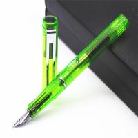 ปากกาสีเขียวรูปสี่เหลี่ยมขนมเปียกปูนขนาดกลางปากกานักเรียนแบบโปร่งใสตัวอักษร599ใหม่