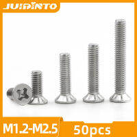 JUIDINTO Cross หัวแบนมินิแล็ปท็อปสกรู M1.2 M1.4 M1.6 M2 M2.5สแตนเลส Micro Phillips สกรูสำหรับคอมพิวเตอร์โน้ตบุ๊ค