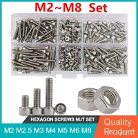 Hexagon Socket Machine Screws Nut Set 304 Stainless Steel M2 M2.5 M3 M4 M5 M6 M8 hexagonal head screw Assortment Kit