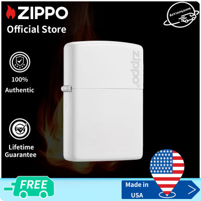 Zippo White Matte Zippo Classic Windproof Pocket Lighter  214ZL ( Lighter Without Fuel Inside )สีขาวด้าน（ไฟแช็กไม่มีเชื้อเพลิงภายใน）