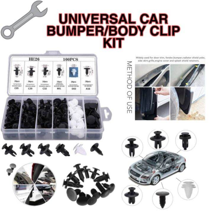 6 Sizes Auto Fastener Plastic Clips Fasten Bumper Door Trim Fitting