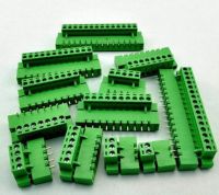 5sets Terminal plug type ht5.08 5.08mm pitch connector pcb screw terminal blocks connector Right Angle 2/3/4/5/6/7/8P Green 10A