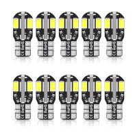 2/5/10ชิ้นไฟสัญญาณรถ W5W T10 8SMD 5730โคมไฟโดมหลอดไฟติดภายในรถอัตโนมัติฐานรูปลิ่มป้ายทะเบียนรถไฟไฟประตูลำตัว