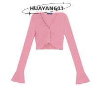 HUAYANG01ชุดมินิเดรสวันหยุดผู้หญิงลายทางสีรุ้ง,เสื้อคาร์ดิแกนเนื้อบางฤดูร้อน2023ฤดูร้อน