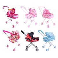 Baby Doll Stroller Realistic 2 In 1 Baby Stroller for Dolls Detachable Toy Pram with Retractable Canopy and Soft Grip Handle Durable Carry Cot for Dolls Toys polite