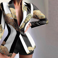 VONDA Women OL Lady Blazer 2022 y Lapel Collar Button Up Casual Suits Blazer Long Sleeve Printed Veste Femme Coats Femininas