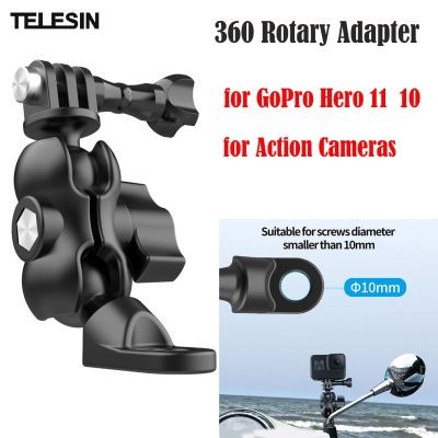 360 Rotary Metal Motorcycle Rear-view Mirror Bracket for Smartphone GoPro 11 10 9 DJI Osmo Action 3 Insta360 X3 camera accessory