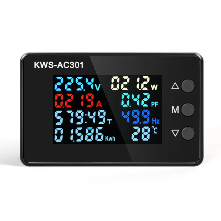 OSMAN Voltmeter Ammeter AC 50-300V Power Energy Meter 8 In 1 LED ...