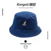 Kangol Kangaroo หมวกชาวประมงปักโลโก้หมวกบังแดดล้างผ้าฝ้ายหมวกอาบน้ำเด็กสำหรับทั้งหญิงและชายหมวก