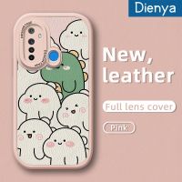 เคส Dienya สำหรับ Realme 5 5i 5S 6i 6 6S 6 Pro Narzo เคสลายไดโนเสาร์สีขาวและสีเขียวหลากสีน่ารักบางนุ่มหนังเคสมือถือกันกระแทกทนทานต่อการตกเคสกันกระแทก