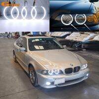 ไฟหน้าแบบปรับได้สำหรับ Bmw E39 540i 530i 523i M5 2000 2003ไฟหน้า Cob สว่างเป็นพิเศษทำให้ดวงตานางฟ้าไฟหน้าฮาโลวัน