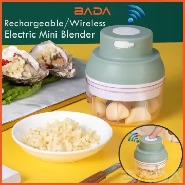 Electric Mini Garlic Chopper, Blender Mincer, Portable Cordless with U