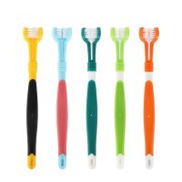 Hot Selling Three Sided Pet Toothbrush Dog Brush Addition Bad Breath Tartar Teeth Care Dog Cat Cleaning Mouth Toothbrush Brushes  Combs