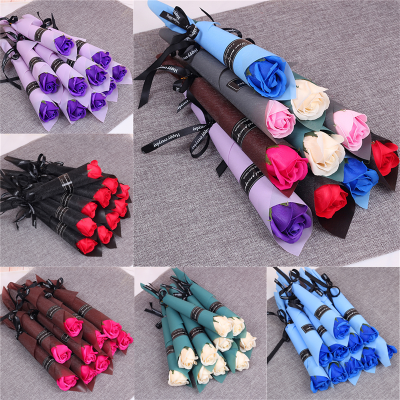 30Pcs Soap Rose Bouquet Valentines Day Gift for Fridend Wedding Bouquet Home Decorations Holding Artificial Rose Soap Flowers