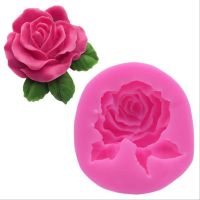 3D Leaved Rose Flower Silicone Mold Diy Cake Decoration Baking Tools Handmade Chocolate Pastry Cookies Ice Cube Making Supplies Ice Maker Ice Cream Mo