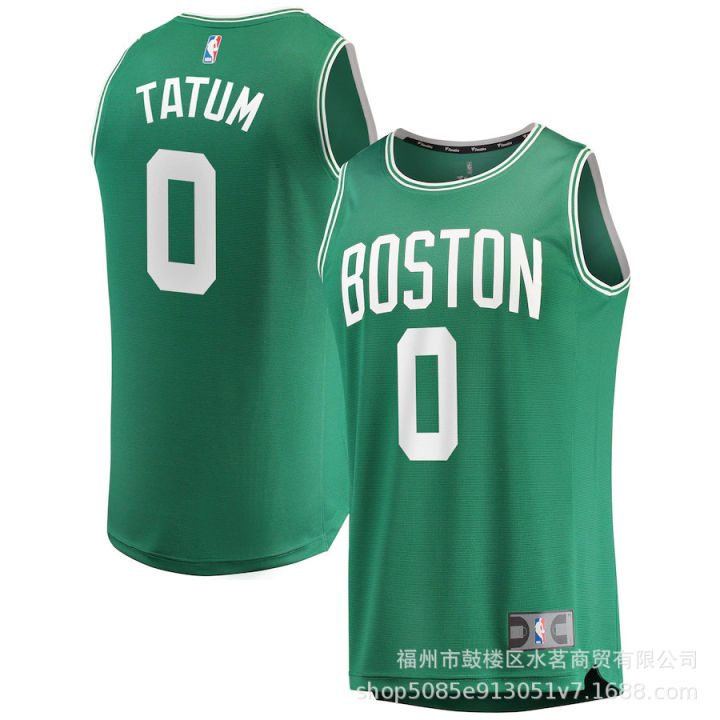 เสื้อเจอร์ซีย์บาสเก็ตบอล-nba-แบรนด์-jason-tatum-fanatics-22-23ขายส่งสีเขียวเคลลี่เซลติกบอสตัน