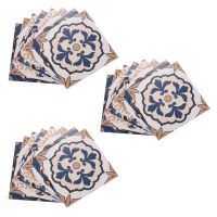 30Pcs Moroccan Style Tile Stickers Waterproof Wall Stickers Bathroom Art Decor,6X6 Inch