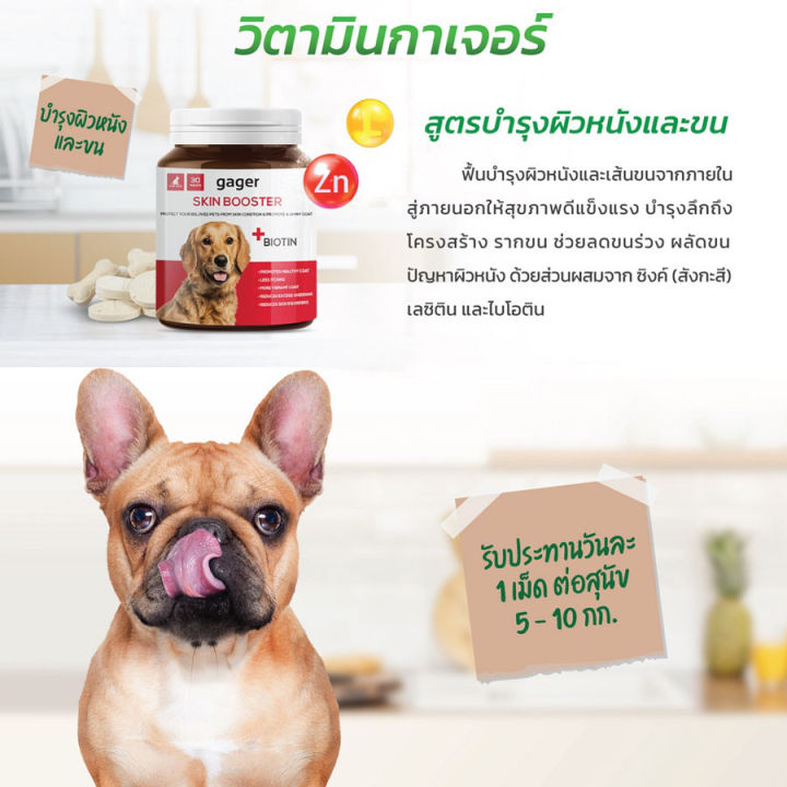 วิตามินสำหรับสุนัข-gager-skin-booster-บำรุงผิวหนังและขน-สุขภาพดี-จากภายใน-จำนวน-30-เม็ด-vitamin-for-dogs-ronghui-pet-house