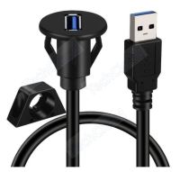 Flush Mount Waterproof USB 3.0 Cable Socket USB A port Dashboard extension cable for Car Truck Marine