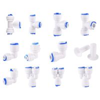 1PC 1/4 quot; to 3/8 quot; OD Quick 3 Way Elbow Y Connector Water Pipe Fitting Kits Reverse Osmosis Aquarium Purifier Accessories