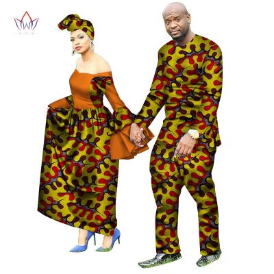 [COD] 2020 African Ethnic Couple Clothing Cotton Printed Womens Mens Manufacturers Cross-border Supply