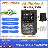 เครื่องมือค้นหา V8 GTMEDIA 2 DVB-S/S2/S2X เครื่องระบุตำแหน่งดาวเทียม H.264 HD (8บิต) รองรับการสแกนอัตโนมัติตาบอดคู่มือหรือ NIT มีเพียงกระเป๋าในสต็อก