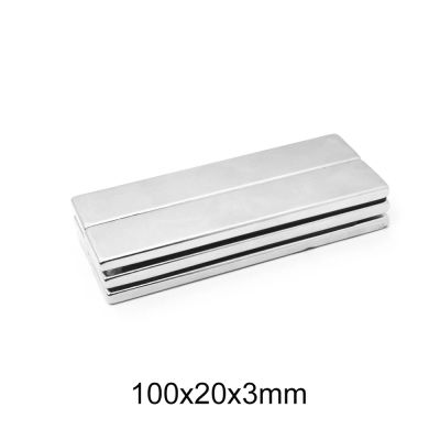 1ชิ้น แม่เหล็ก 100x20x3 มม. Magnet Neodymium 100*20*3mm แม่เหล็กแรงสูง สี่เหลี่ยม 100x20x3mm แรงดูดสูง แม่เหล็กแรงสูง 100mm x 20mm x 3mm