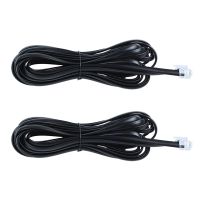 2X 6P6C RJ11 Telephone Extension Fax Modem Cable Line 5M Length Black