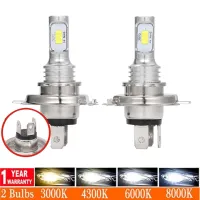 (Premium car)2Pcs ใหม่ H4 H7 LED หลอดไฟหมอกรถไฟหน้า H11 H8 H9 H10 H1 H3 9005 9006อัตโนมัติขับรถวิ่งโคมไฟ20000LM 55W 80W 12V