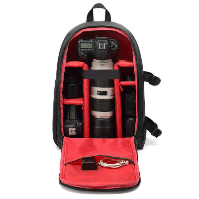 กระเป๋าเป้สะพายหลังกล้อง DIY พาร์ทิชันวิดีโอดิจิตอล DSLR กระเป๋ากันน้ำกลางแจ้งกล้องถ่ายภาพกระเป๋ากันกระแทกเลนส์กรณีแล็ปท็อปกระเป๋าเป้สะพายหลัง