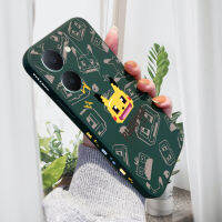 เคสโทรศัพท์ Hp สำหรับ VIVO Y27 5G เคสโทรศัพท์ดีไซน์ลายการ์ตูน Pikacu Pokémn เคสกล้องคลุมทั้งหมดปลอกซิลิโคนน้ำรูปแบบขอบสี่เหลี่ยม