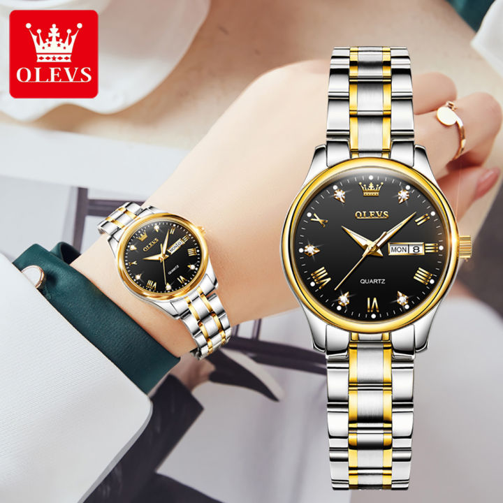 olevs-นาฬิกาทองสำหรับผู้หญิง-ชุดซื้อ1-take-2กันน้ำของแท้2022นาฬิกาสเตนเลสสตีลหรูหราของขวัญคริสต์มาสสร้อยคอสร้อยข้อมือสวยหรู