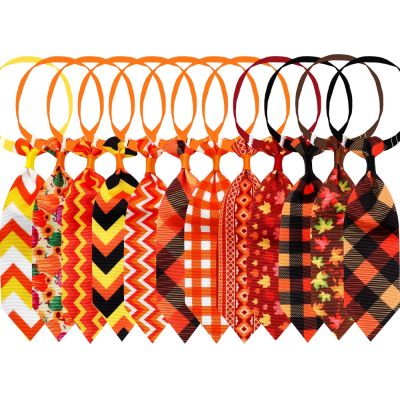 [HOT!] 12PCS Fall Pet Dog Bow Tie Grooming Thanksgiving Dog Neckties With Pumpkin Adjustable Dog Collar Small Dog Autumn Pet Supplies