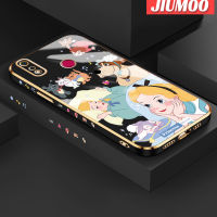 เคส JIUMOO สำหรับ Realme 3 Pro 3i X Lite เคสสโนว์ไวท์ใหม่เคสพื้นผิวขอบสี่เหลี่ยมเคสนิ่มซิลิกาเจลกันกระแทกเคสมือถือรวมเลนส์กล้องถ่ายรูปฝาครอบป้องกัน